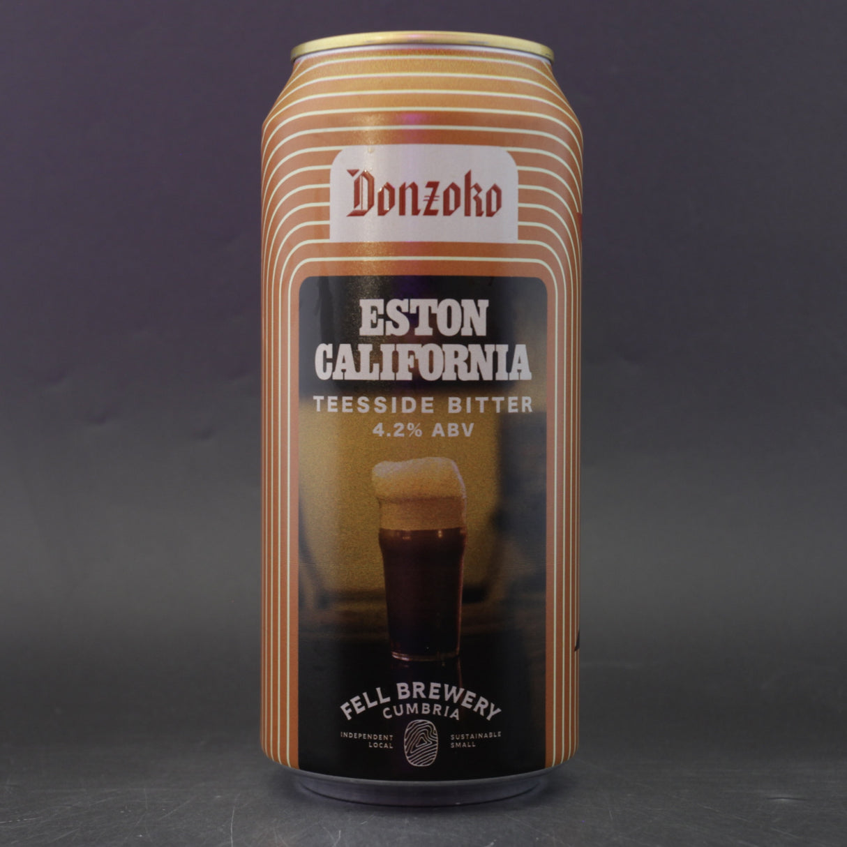 This is a can of Donzoko - Eston California - 5% (440ml). It is a Traditional English Ale craft beer available to buy from Ghost Whale, voted London's best craft beer shop.
