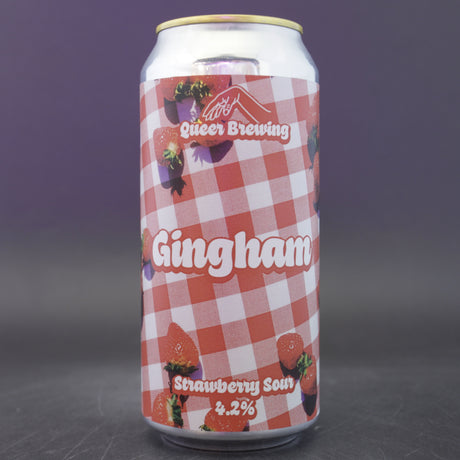 This is a can of Queer Brewing - Gingham - 4.2% (440ml). It is a Sour craft beer available to buy from Ghost Whale, voted London's best craft beer shop.