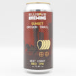 This is a can of Elusive Brewing - Sunset Oregon Trail - 5.8% (440ml). It is a IPA craft beer available to buy from Ghost Whale, voted London's best craft beer shop.