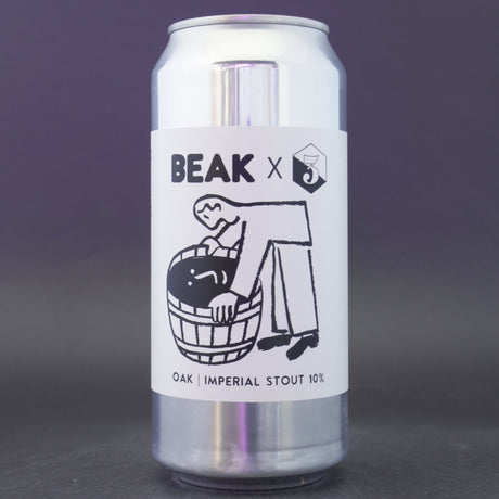 This is a can of Beak Brewery / 3 Sons - Oak - 10% (440ml). It is a Imperial Stout / Porter craft beer available to buy from Ghost Whale, voted London's best craft beer shop.