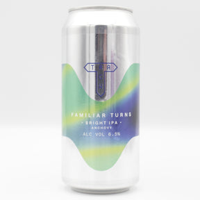 This is a can of Track - Familiar Turns - 6.5% (440ml). It is a IPA craft beer available to buy from Ghost Whale, voted London's best craft beer shop.