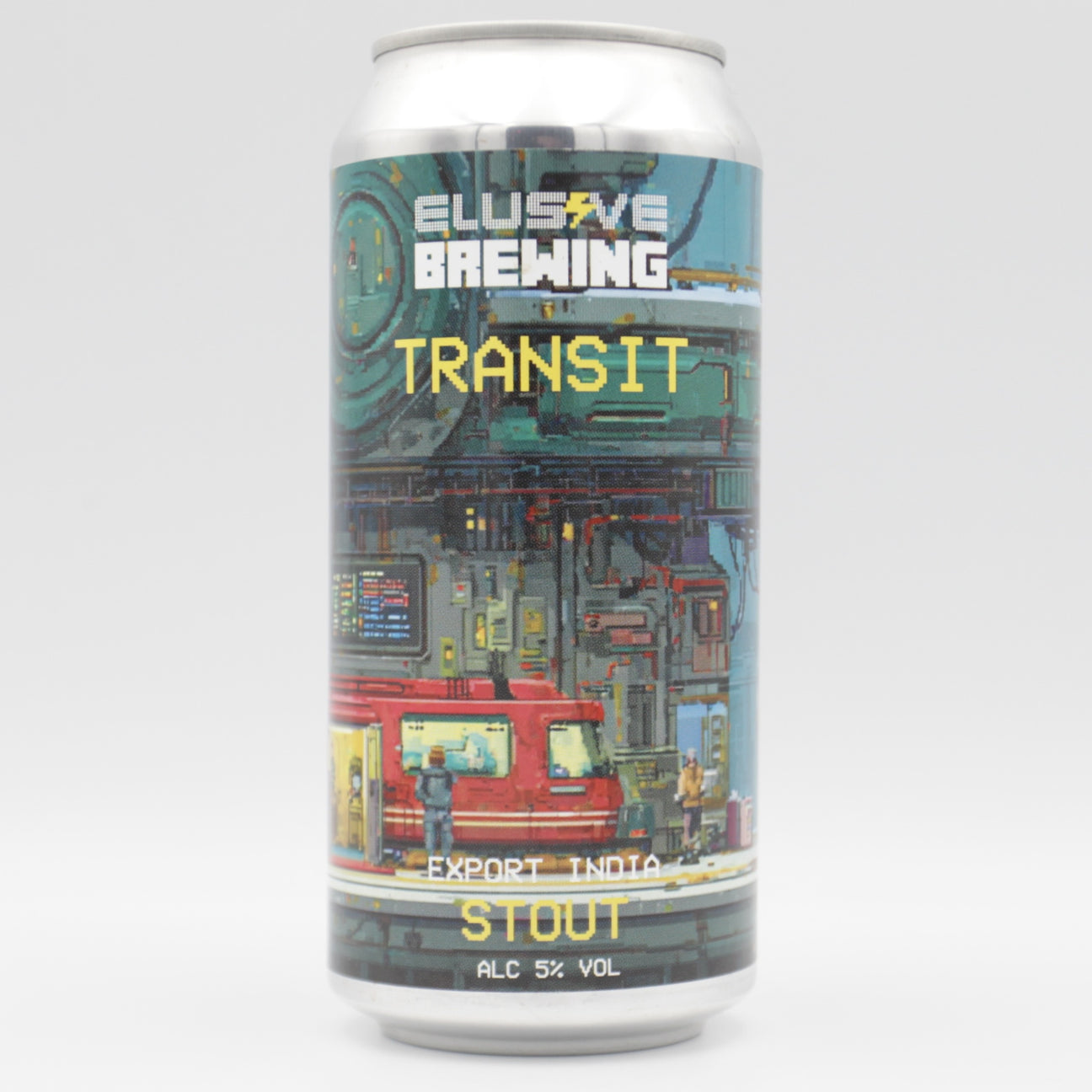 This is a can of Elusive Brewing - Transit - 5% (440ml). It is a Pale Ale craft beer available to buy from Ghost Whale, voted London's best craft beer shop.