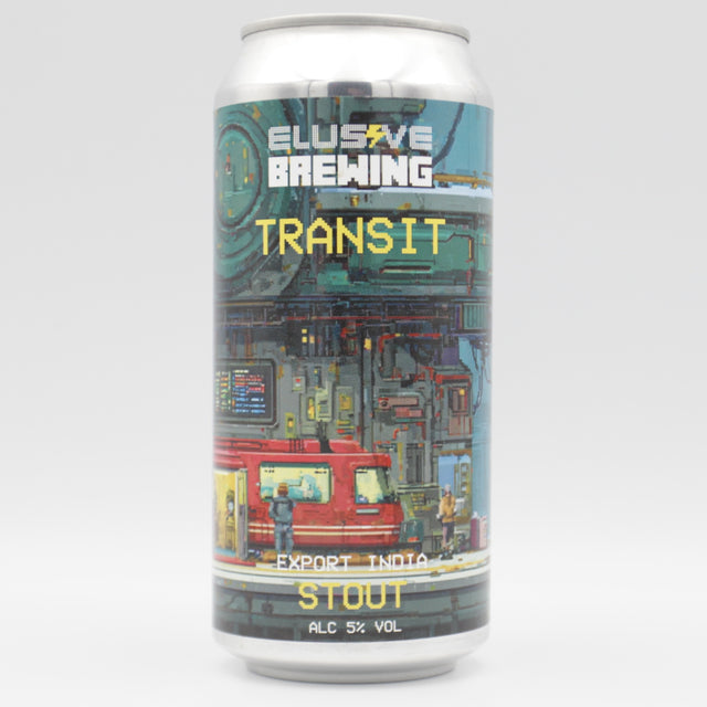 This is a can of Elusive Brewing - Transit - 5% (440ml). It is a Pale Ale craft beer available to buy from Ghost Whale, voted London's best craft beer shop.