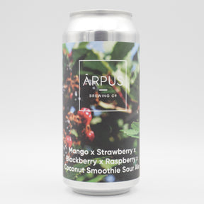 This is a can of Arpus Brewing Co - Mango x Strawberry x Blackberry x Raspberry x Coconut Smoothie Sour Ale - 4.5% (440ml). It is a Sour craft beer available to buy from Ghost Whale, voted London's best craft beer shop.