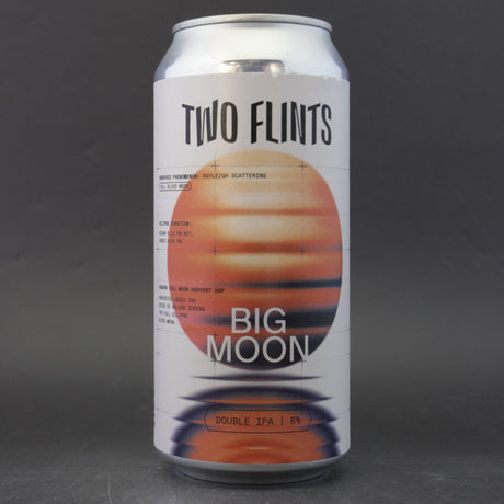 This is a can of Two Flints - Big Moon - 8% (440ml). It is a Double IPA craft beer available to buy from Ghost Whale, voted London's best craft beer shop.