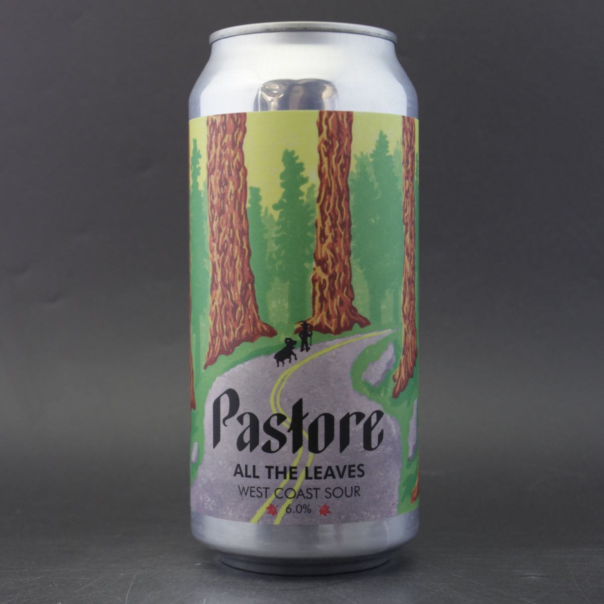 This is a can of Pastore - All The Leaves - 6% (440ml). It is a Sour craft beer available to buy from Ghost Whale, voted London's best craft beer shop.