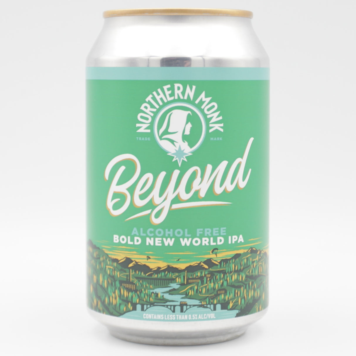 This is a can of Northern Monk - Beyond AF - 0.3% (330ml). It is a IPA craft beer available to buy from Ghost Whale, voted London's best craft beer shop.