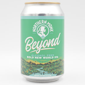 This is a can of Northern Monk - Beyond AF - 0.3% (330ml). It is a IPA craft beer available to buy from Ghost Whale, voted London's best craft beer shop.