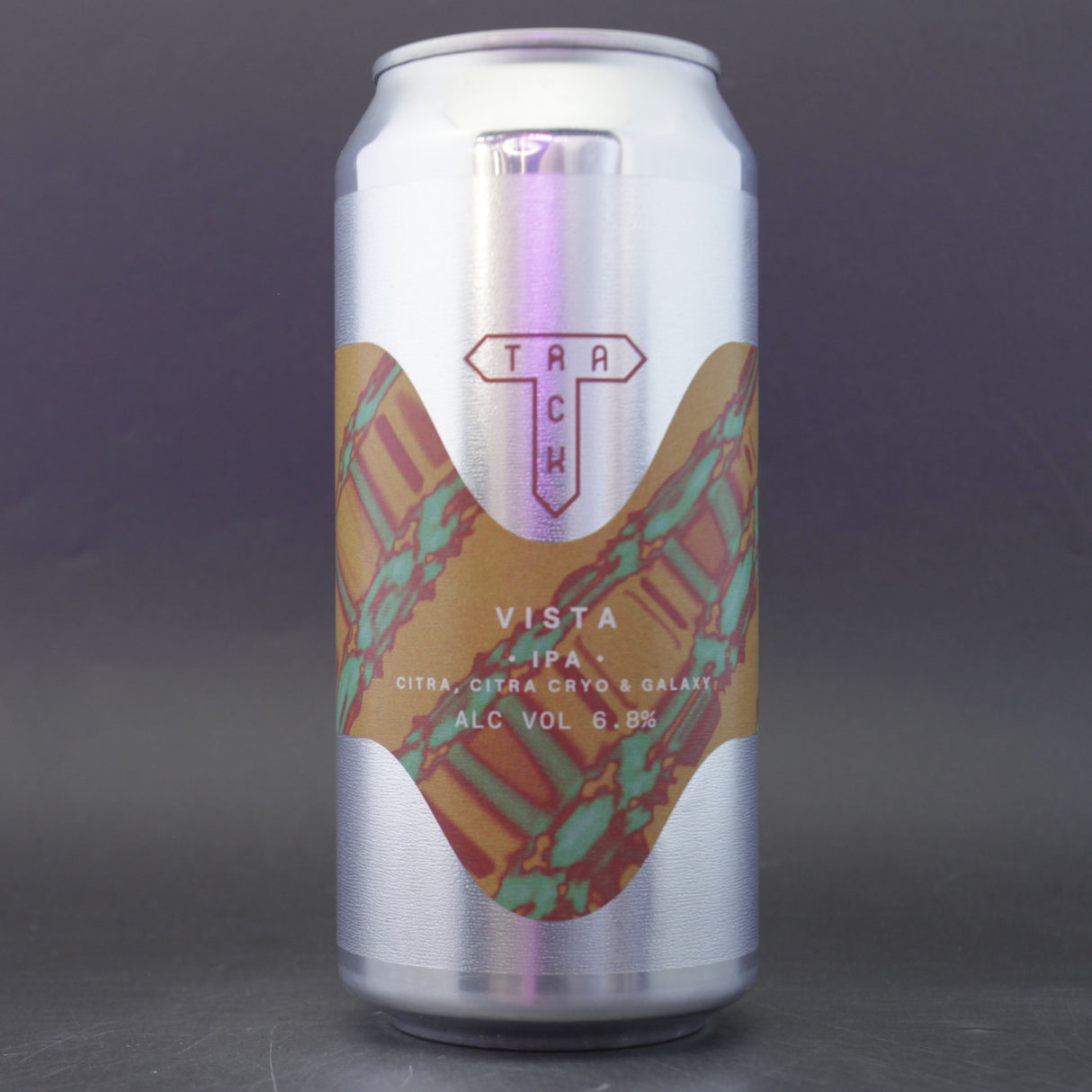 This is a can of Track - Vista - 6.8% (440ml). It is a IPA craft beer available to buy from Ghost Whale, voted London's best craft beer shop.