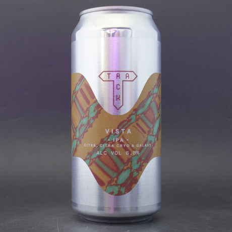 This is a can of Track - Vista - 6.8% (440ml). It is a IPA craft beer available to buy from Ghost Whale, voted London's best craft beer shop.
