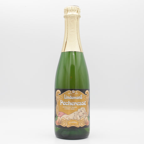 This is a bottle of Lindemans - Pecheresse - 2.5% (355ml). It is a Belgian Style craft beer available to buy from Ghost Whale, voted London's best craft beer shop.