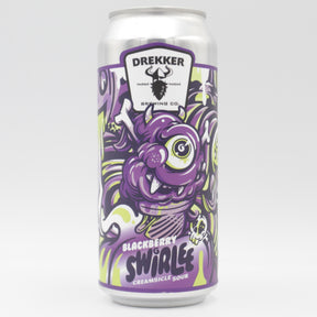 This is a can of Drekker - Swirlee: Blackberry Creamsicle - 6.2% (473ml). It is a Sour craft beer available to buy from Ghost Whale, voted London's best craft beer shop.