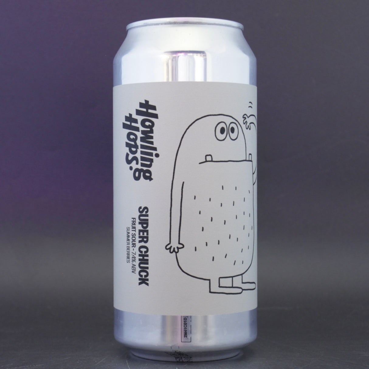 This is a can of Howling Hops - Super Chuck - 7.4% (440ml). It is a Sour craft beer available to buy from Ghost Whale, voted London's best craft beer shop.