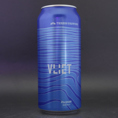 This is a can of Threes - Vliet - 5.2% (473ml). It is a Lager / Pilsner / Kölsch craft beer available to buy from Ghost Whale, voted London's best craft beer shop.