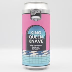 This is a can of Pressure Drop - King Queen Knave - 5.2% (440ml). It is a Pale Ale craft beer available to buy from Ghost Whale, voted London's best craft beer shop.