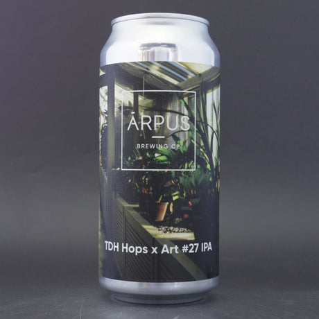 This is a can of Arpus Brewing Co - TDH Hops x Art #26 IPA - 6.8% (440ml). It is a IPA craft beer available to buy from Ghost Whale, voted London's best craft beer shop.
