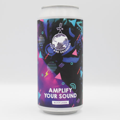 This is a can of Lost and Grounded - Amplify Your Sound - 5.2% (440ml). It is a Lager / Pilsner / Kölsch craft beer available to buy from Ghost Whale, voted London's best craft beer shop.