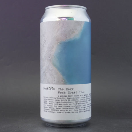 This is a can of Doskiwis - The Hexx - 6.7% (440ml). It is a IPA craft beer available to buy from Ghost Whale, voted London's best craft beer shop.