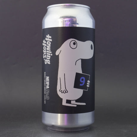 This is a can of Howling Hops - NEIPA No.9 - 5.9% (440ml). It is a IPA craft beer available to buy from Ghost Whale, voted London's best craft beer shop.