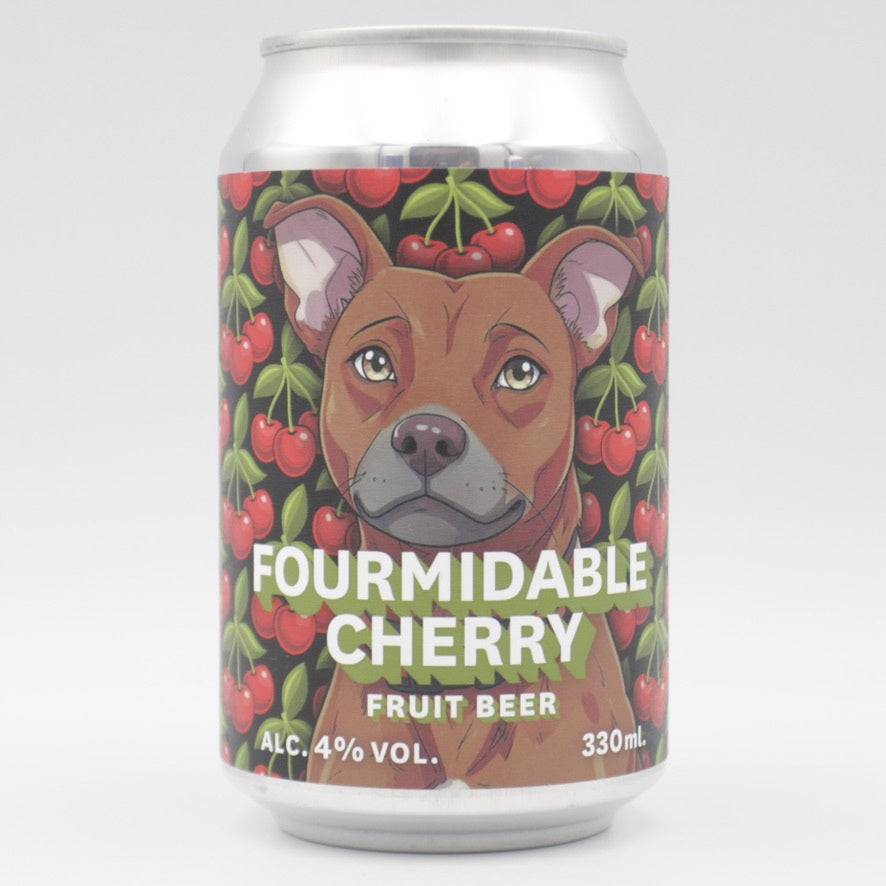 This is a can of Marble Beers - Fourmidable Cherry - 4% (330ml). It is a Sour craft beer available to buy from Ghost Whale, voted London's best craft beer shop.