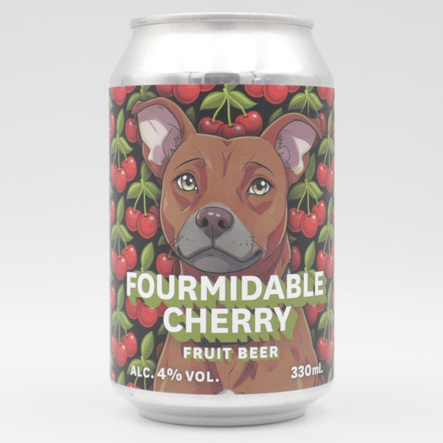 This is a can of Marble Beers - Fourmidable Cherry - 4% (330ml). It is a Sour craft beer available to buy from Ghost Whale, voted London's best craft beer shop.