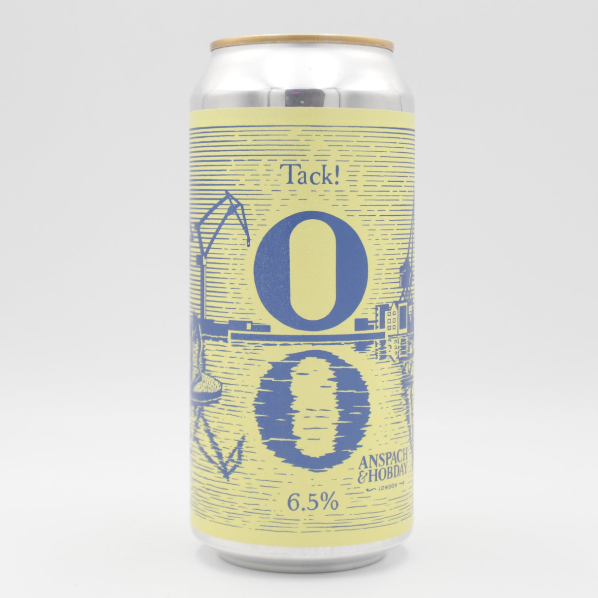 This is a can of Anspach & Hobday / O/O - Tack - 6.5% (440ml). It is a IPA craft beer available to buy from Ghost Whale, voted London's best craft beer shop.