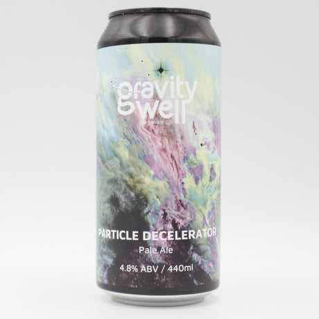 This is a can of Gravity Well - Particle Decelerator - 4.8% (440ml). It is a Pale Ale craft beer available to buy from Ghost Whale, voted London's best craft beer shop.