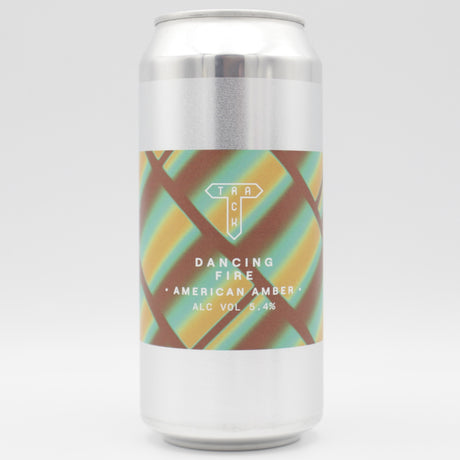 This is a can of Track - Dancing Fire - 5.4% (440ml). It is a Red / Amber Ale craft beer available to buy from Ghost Whale, voted London's best craft beer shop.