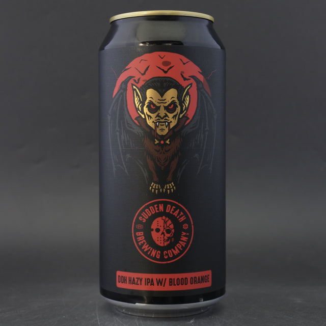 This is a can of Sudden Death - Thicker Than Blood - 6.8% (440ml). It is a IPA craft beer available to buy from Ghost Whale, voted London's best craft beer shop.