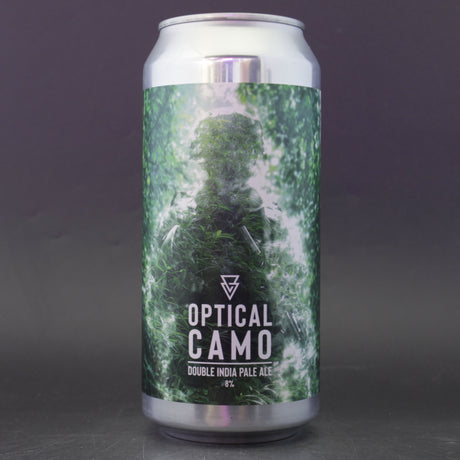 This is a can of Azvex - Optical Camo - 8% (440ml). It is a Double IPA craft beer available to buy from Ghost Whale, voted London's best craft beer shop.