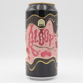 This is a can of Vault City - Gloop: Strawberries & Cookies & Cream - 5% (440ml). It is a Sour craft beer available to buy from Ghost Whale, voted London's best craft beer shop.