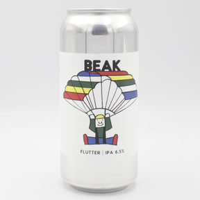 This is a can of Beak - Flutter - 6.5% (440ml). It is a IPA craft beer available to buy from Ghost Whale, voted London's best craft beer shop.