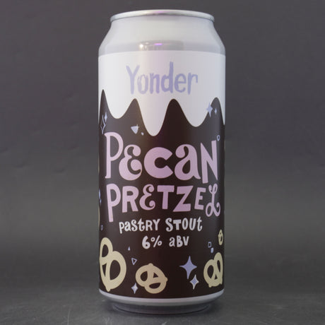 This is a can of Yonder - Pecan Pretzel - 6% (440ml). It is a Stout / Porter craft beer available to buy from Ghost Whale, voted London's best craft beer shop.