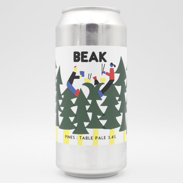 This is a can of Beak - Pines - 3.4% (440ml). It is a Pale Ale craft beer available to buy from Ghost Whale, voted London's best craft beer shop.
