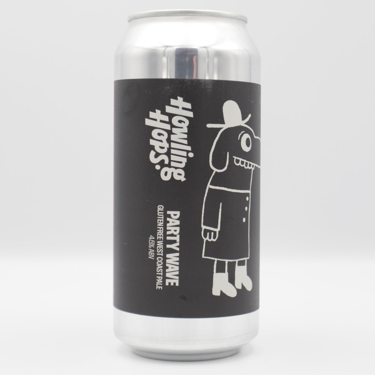 This is a can of Howling Hops - Party Wave - 4.5% (440ml). It is a Pale Ale craft beer available to buy from Ghost Whale, voted London's best craft beer shop.