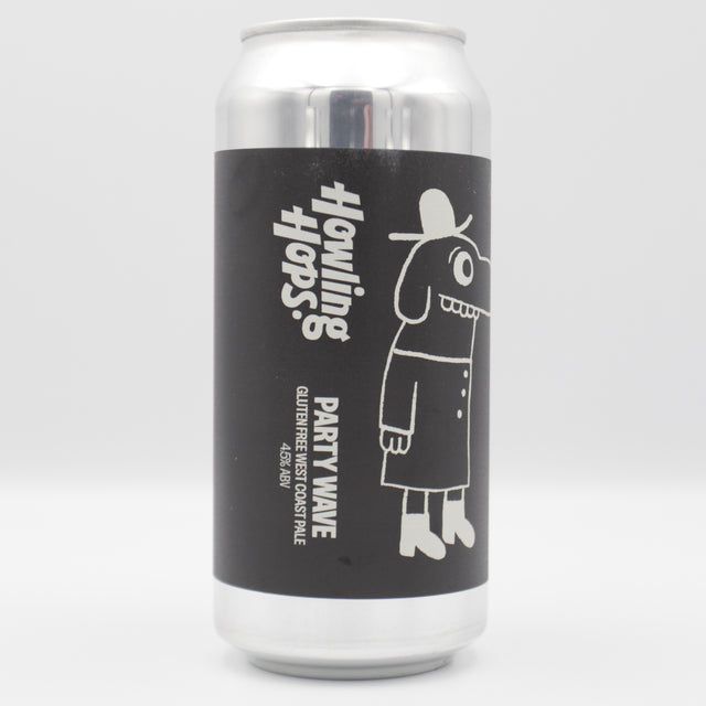 This is a can of Howling Hops - Party Wave - 4.5% (440ml). It is a Pale Ale craft beer available to buy from Ghost Whale, voted London's best craft beer shop.