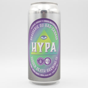 This is a can of Brasserie du Bas / Sudden Death - Hypa - 6.5% (470ml). It is a IPA craft beer available to buy from Ghost Whale, voted London's best craft beer shop.