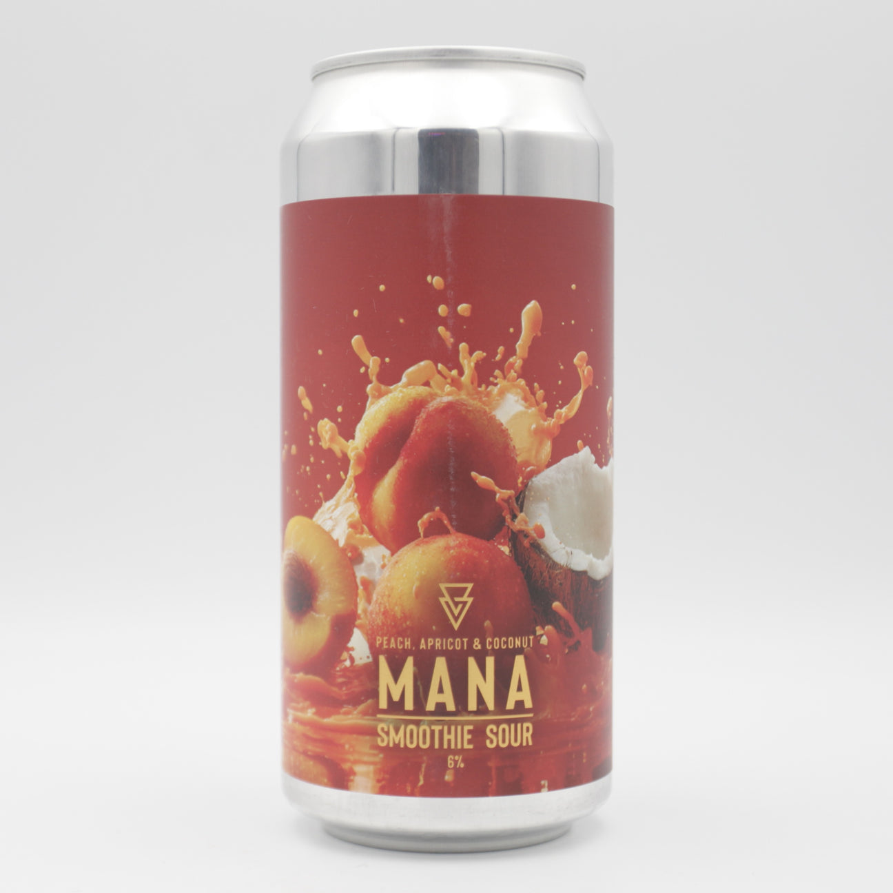 This is a can of Azvex - MANA: Peach, Apricot & Coconut - 6% (440ml). It is a Sour craft beer available to buy from Ghost Whale, voted London's best craft beer shop.