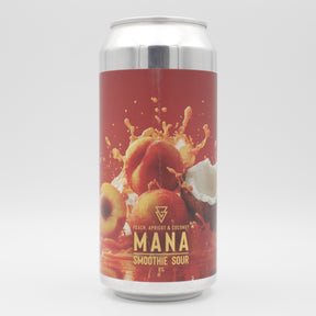 This is a can of Azvex - MANA: Peach, Apricot & Coconut - 6% (440ml). It is a Sour craft beer available to buy from Ghost Whale, voted London's best craft beer shop.
