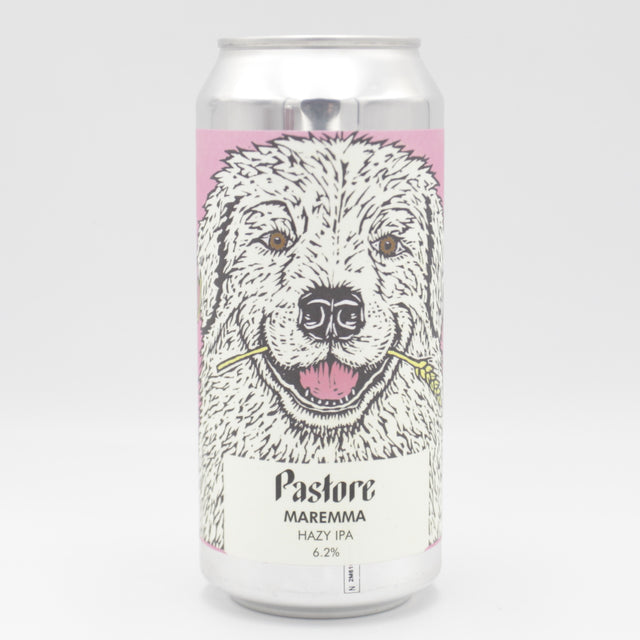 This is a can of Pastore - Maremma - 6.2% (440ml). It is a IPA craft beer available to buy from Ghost Whale, voted London's best craft beer shop.