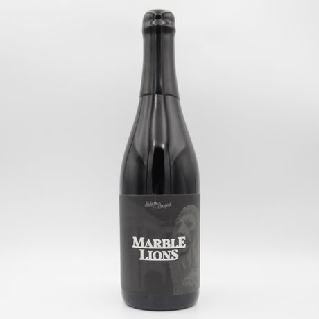 This is a bottle of Side Project - Marble Lions - 12% (750ml). It is a Imperial Stout / Porter craft beer available to buy from Ghost Whale, voted London's best craft beer shop.