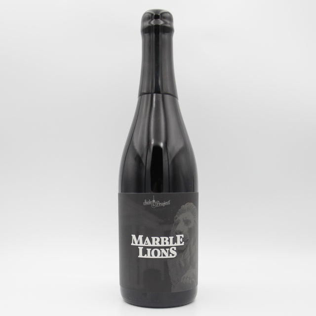 This is a bottle of Side Project - Marble Lions - 12% (750ml). It is a Imperial Stout / Porter craft beer available to buy from Ghost Whale, voted London's best craft beer shop.