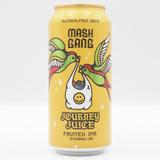 This is a can of Mash Gang - Journey Juice - 0.5% (440ml). It is a Pale Ale craft beer available to buy from Ghost Whale, voted London's best craft beer shop.