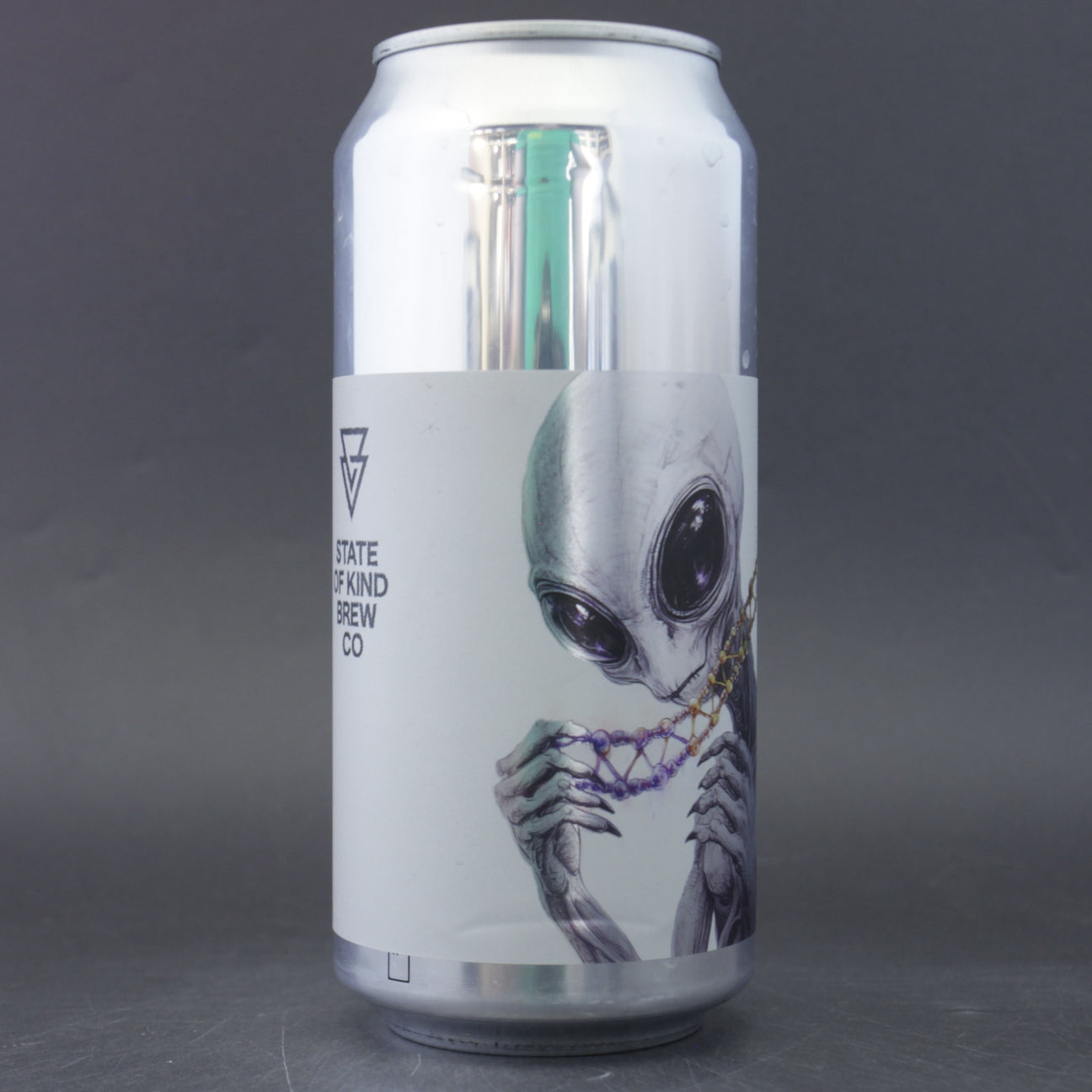 This is a can of Azvex / State Of Kind - Project Genome: 25.04 - 8.2% (440ml). It is a Sour craft beer available to buy from Ghost Whale, voted London's best craft beer shop.