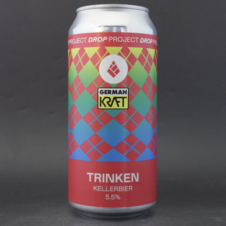 This is a can of Drop Project - Trinken - 5.5% (440ml). It is a Lager / Pilsner / Kölsch craft beer available to buy from Ghost Whale, voted London's best craft beer shop.