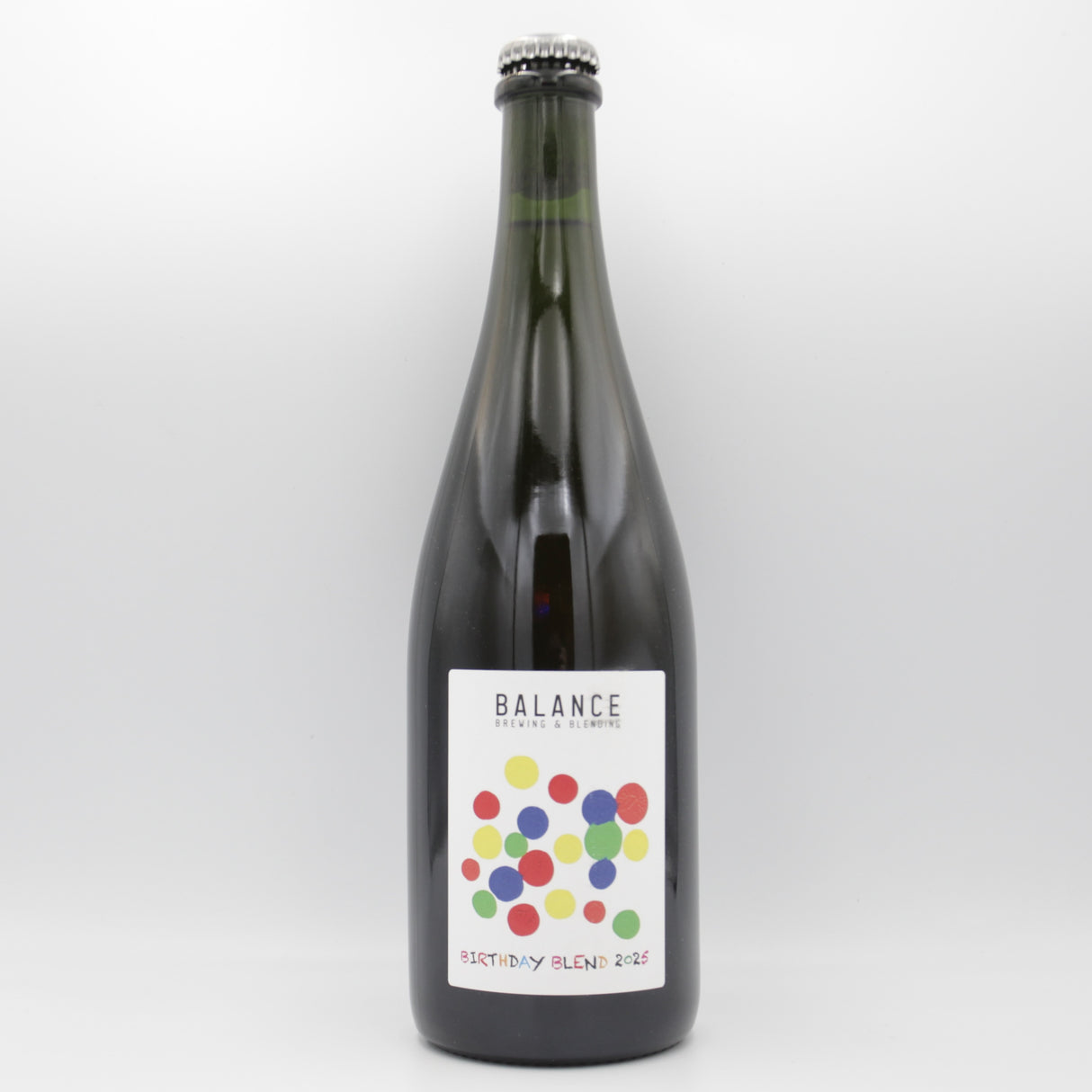 This is a sharing bottle of Balance Brewing & Blending - Birthday Blend 2025 - 5.5% (750ml). It is a Wild Ale craft beer available to buy from Ghost Whale, voted London's best craft beer shop.