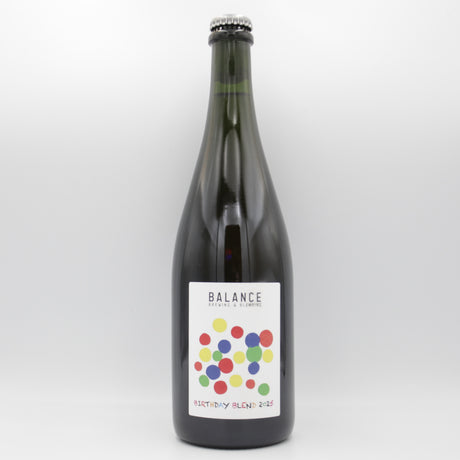 This is a sharing bottle of Balance Brewing & Blending - Birthday Blend 2025 - 5.5% (750ml). It is a Wild Ale craft beer available to buy from Ghost Whale, voted London's best craft beer shop.