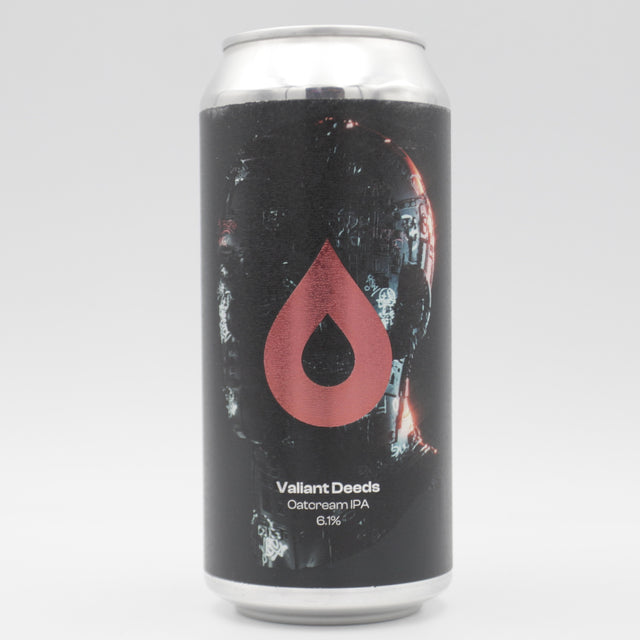 This is a can of Polly's Brew Co - Valiant Deeds - 6.1% (440ml). It is a IPA craft beer available to buy from Ghost Whale, voted London's best craft beer shop.