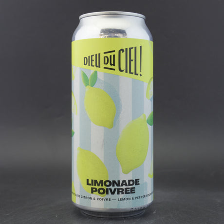 This is a can of Dieu Du Ciel - Limonade Poivree - 3.5% (473ml). It is a Wit / Wheat craft beer available to buy from Ghost Whale, voted London's best craft beer shop.
