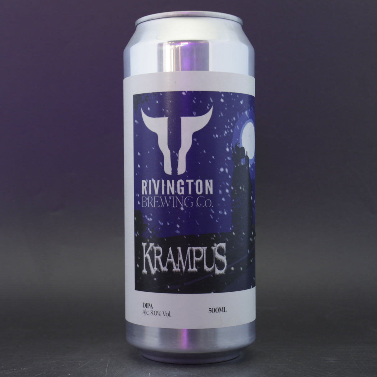 This is a can of Rivington - Krampus - 8% (500ml). It is a Double IPA craft beer available to buy from Ghost Whale, voted London's best craft beer shop.